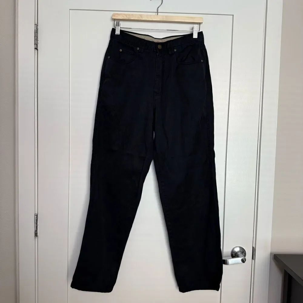Tommy Bahama Relax Pants Mens Sz 30 Black Wide Leg Tencel Cotton Casual